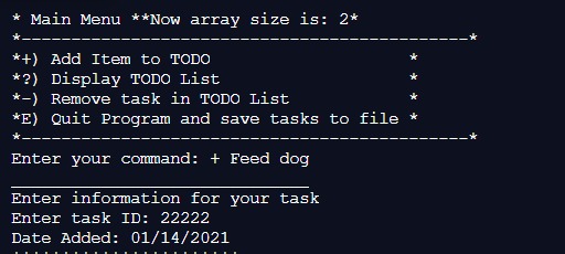My Todo list Program – screenshot 4