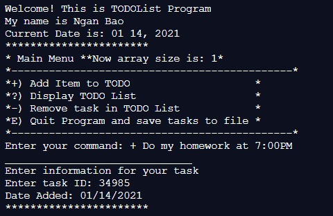 My Todo list Program – screenshot 5