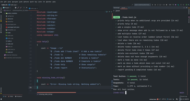 Todo CLI – screenshot 1