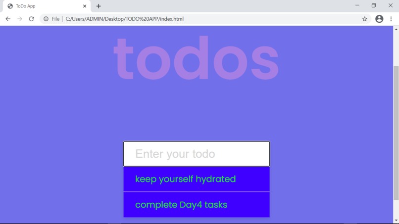 TODO APP – screenshot 1