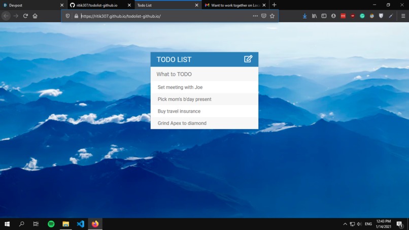 TODO List – screenshot 1