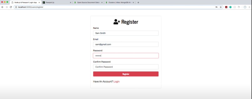 NodeJs Login Page – screenshot 1