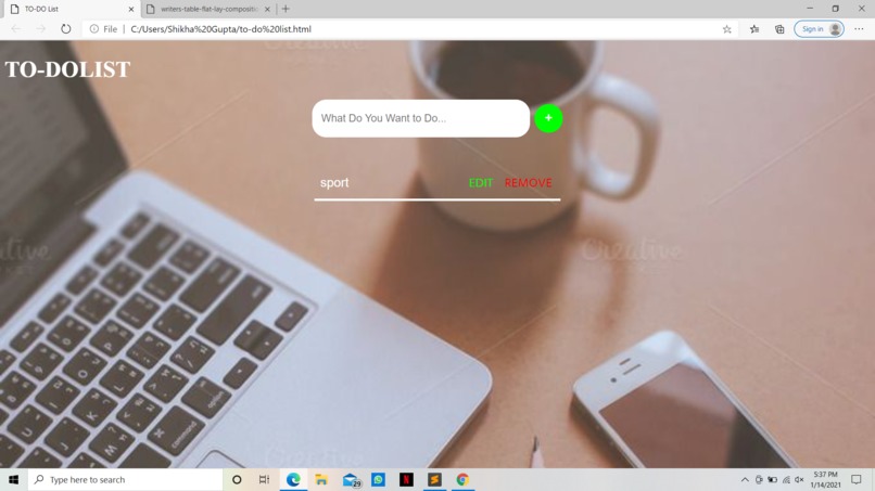 To do list – screenshot 1