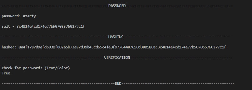 Password encryption – screenshot 1
