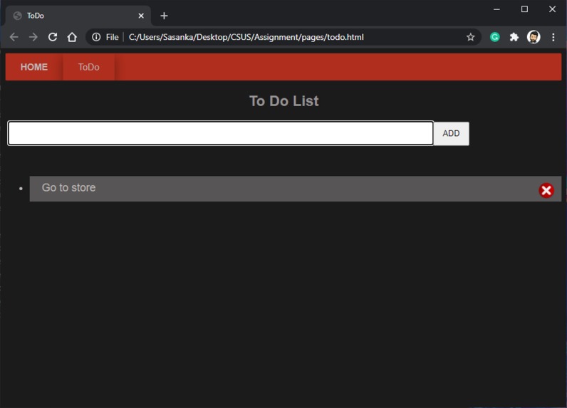 To do – screenshot 1