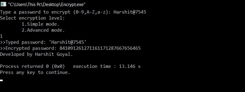 Encrypt a Password – screenshot 1