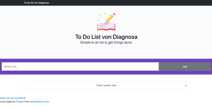 To do list von Diagnosa – screenshot 1