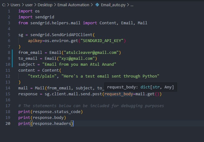 Email automation – screenshot 1