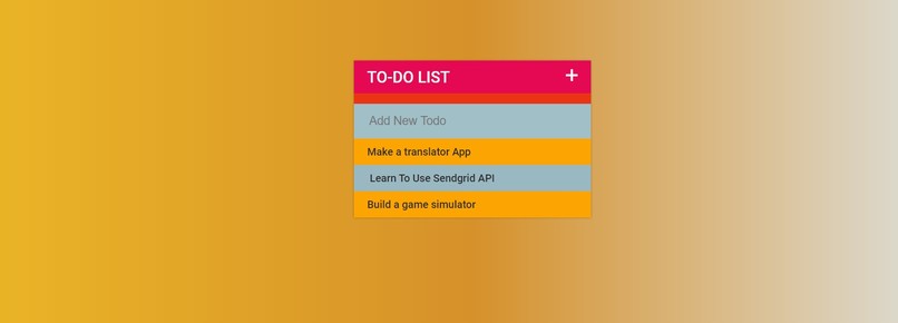 ToDo List Application – screenshot 1