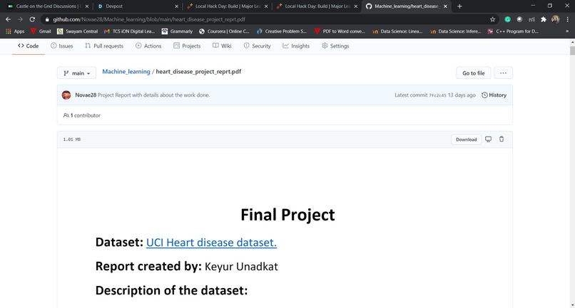Predicting a heart disease using Neural Networks – screenshot 1