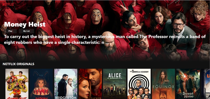 Netflix clone – screenshot 1