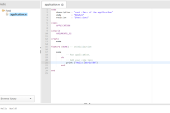 Hello world! in eiffel language