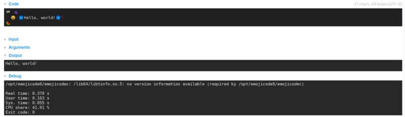 EmojiCode Hello World – screenshot 2