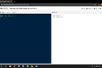 Hello World in Lolcode