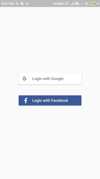 Used Google and Facebook API with Firebase API – screenshot 1