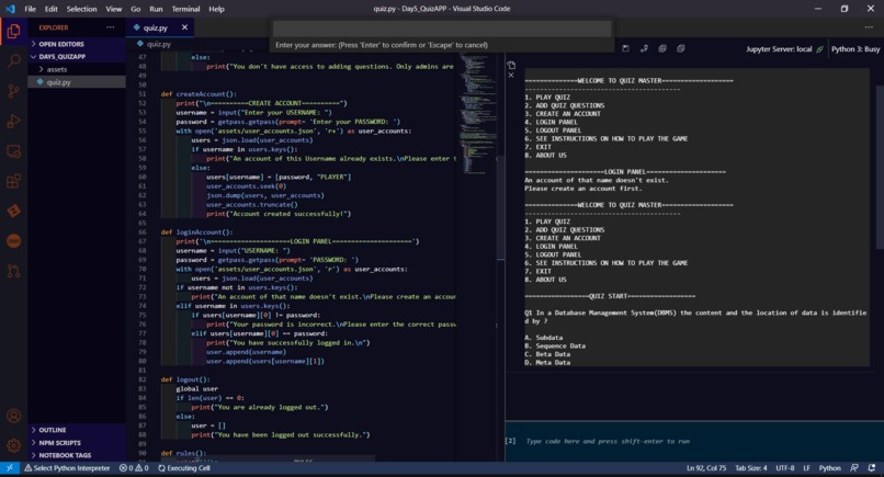 Quiz Application – screenshot 1