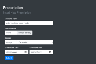 Prescription Input Form