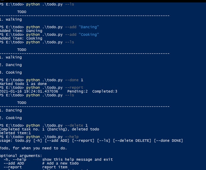 Todo list – screenshot 2