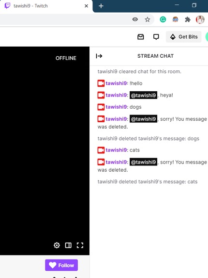 Twitch bot – screenshot 1