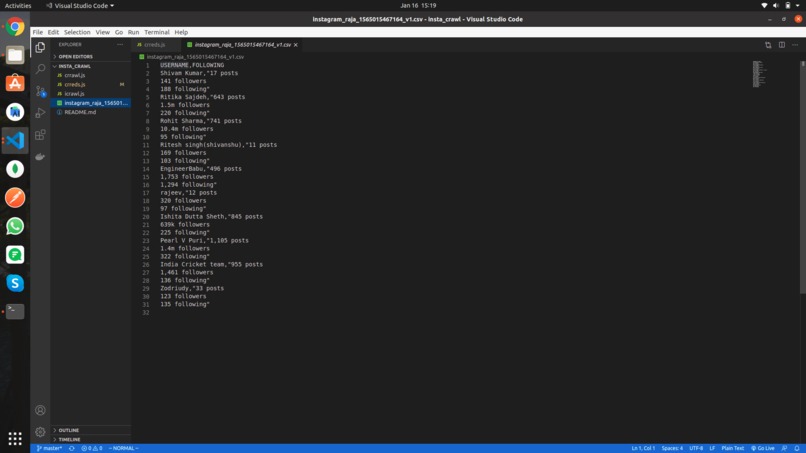 Web Scraping - Instagram Crawl – screenshot 2