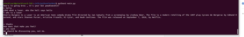 pythonChatBot – screenshot 1
