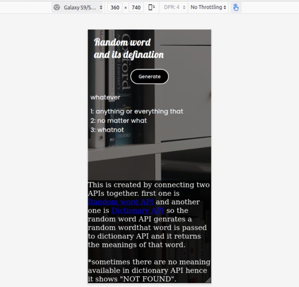 Connecting two APIs – screenshot 3