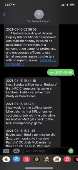 SMS Twitter Bot 'Igor' – screenshot 4