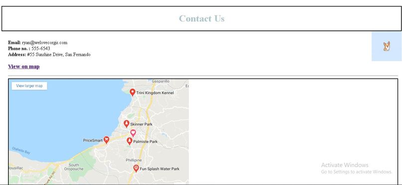 Maps in websites – screenshot 1