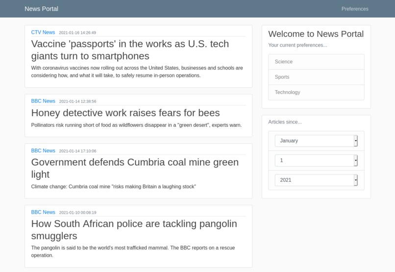 Clutterless News Portal – screenshot 1