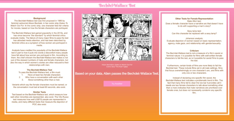 Bechdel-Wallace Bot – screenshot 3
