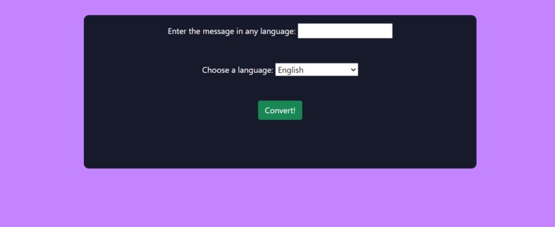 Translator app in Flask – screenshot 1
