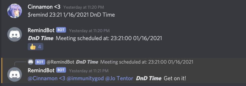 RemindBot – screenshot 1