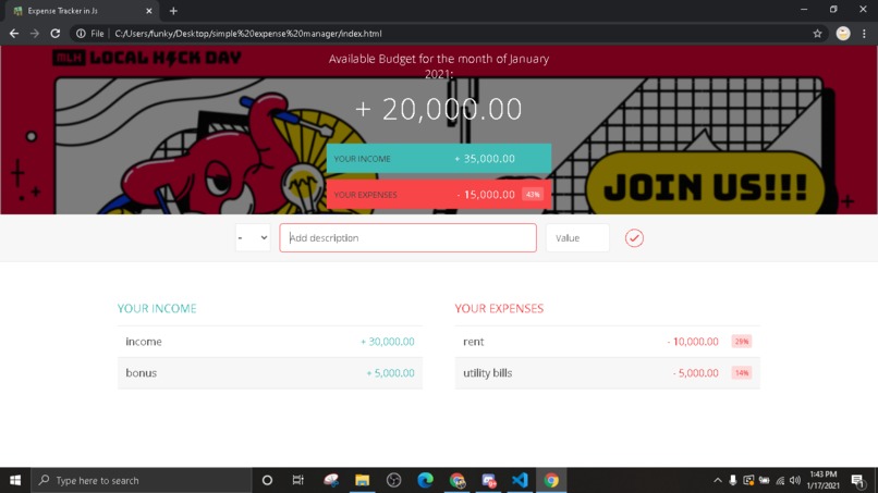 Expense Tracker (Fintech Challenge) – screenshot 1