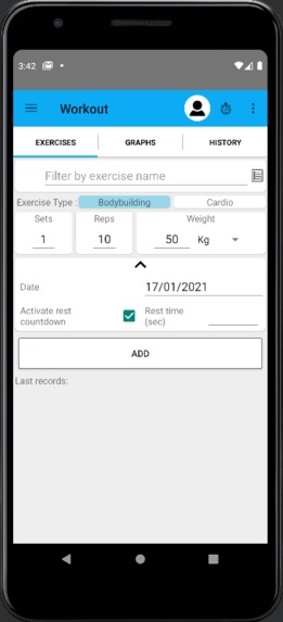 FitnessApp – screenshot 1