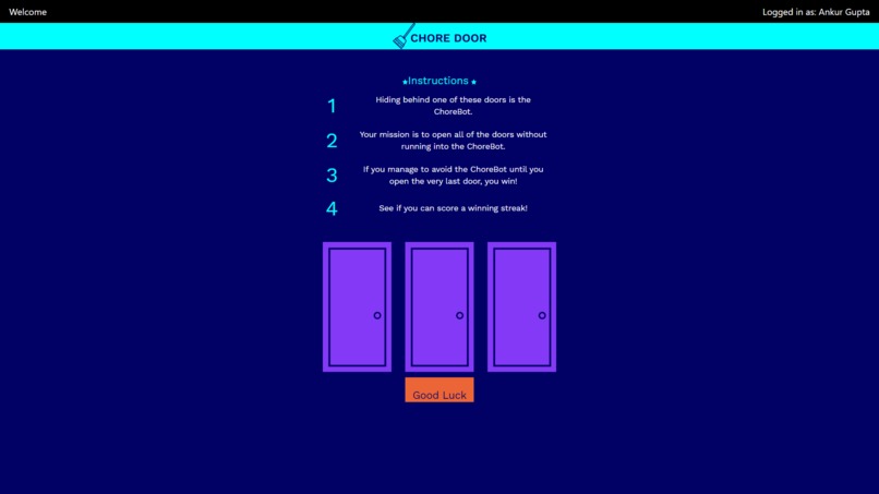 Chore Door with a Github Login – screenshot 1