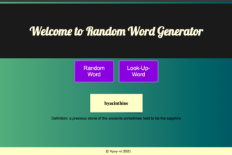 Random Word Generator(with meaning of words)
