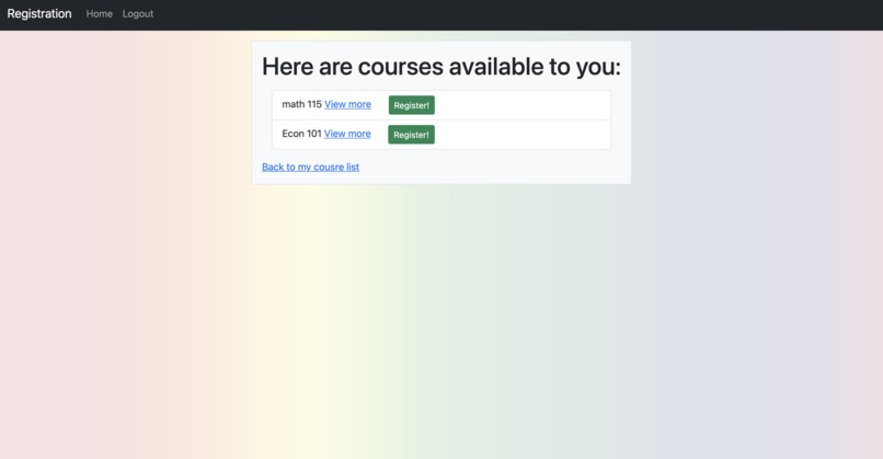 Registration-System – screenshot 1
