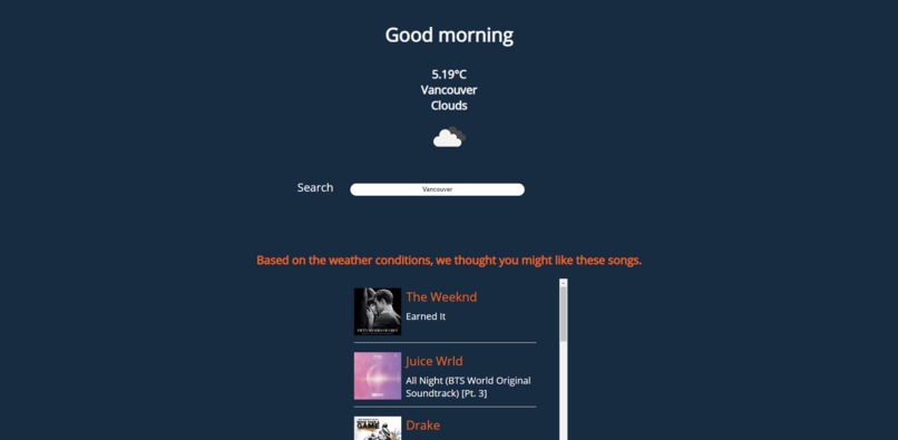 WeatherPlayer – screenshot 2