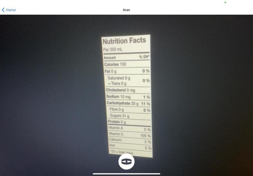Caloreye: Nutrition Facts Scanner and Calorie Calculator – screenshot 2