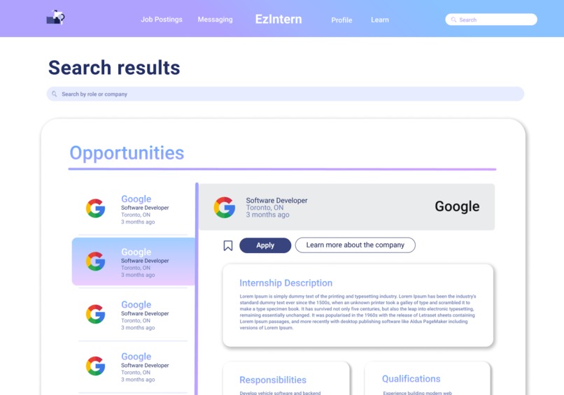 EzIntern – screenshot 5