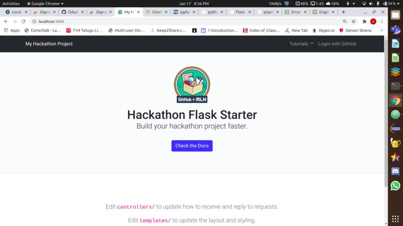 mlh-hackathon-flask-starter – screenshot 1
