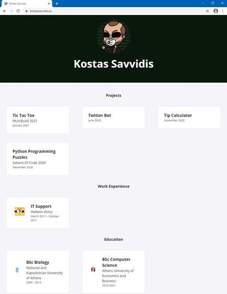 My Personal Portfolio using GitHub Pages – screenshot 1