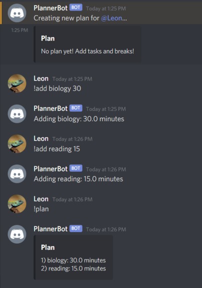 PlannerBot – screenshot 3