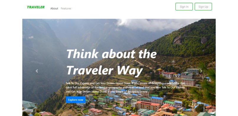 travel site – screenshot 1