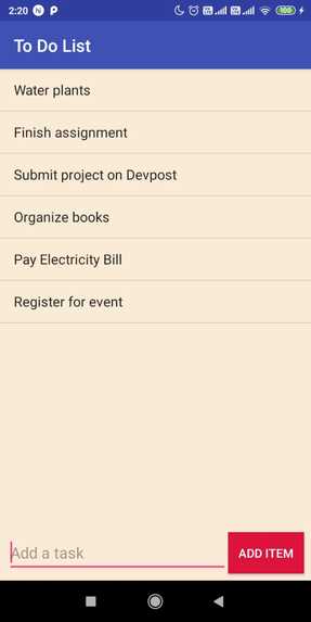 Task List App – screenshot 1
