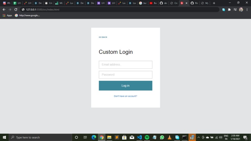 Authentication System – screenshot 1