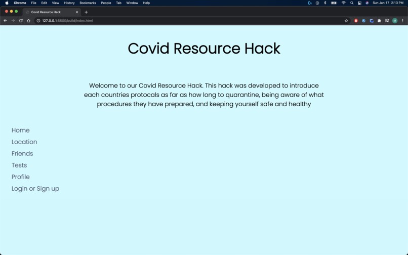 Covid Resource Hack – screenshot 1