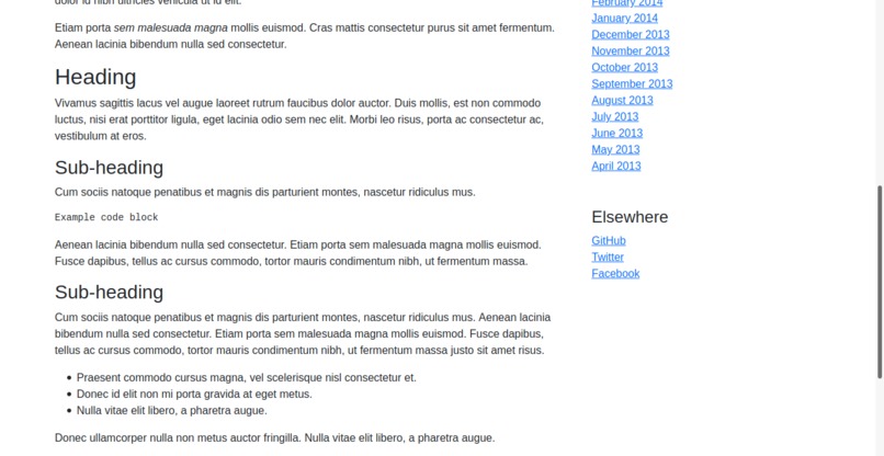 bootstrap blog page – screenshot 2