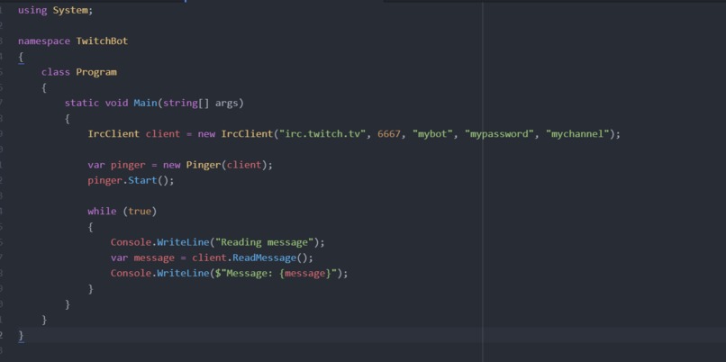 Twitch bot – screenshot 1