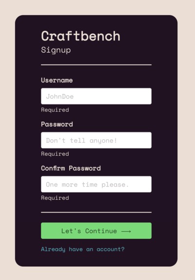 Craftbench – screenshot 2